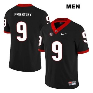 Men's Georgia Bulldogs NCAA #9 Nathan Priestley Nike Stitched Black Legend Authentic College Football Jersey DLG1154DK